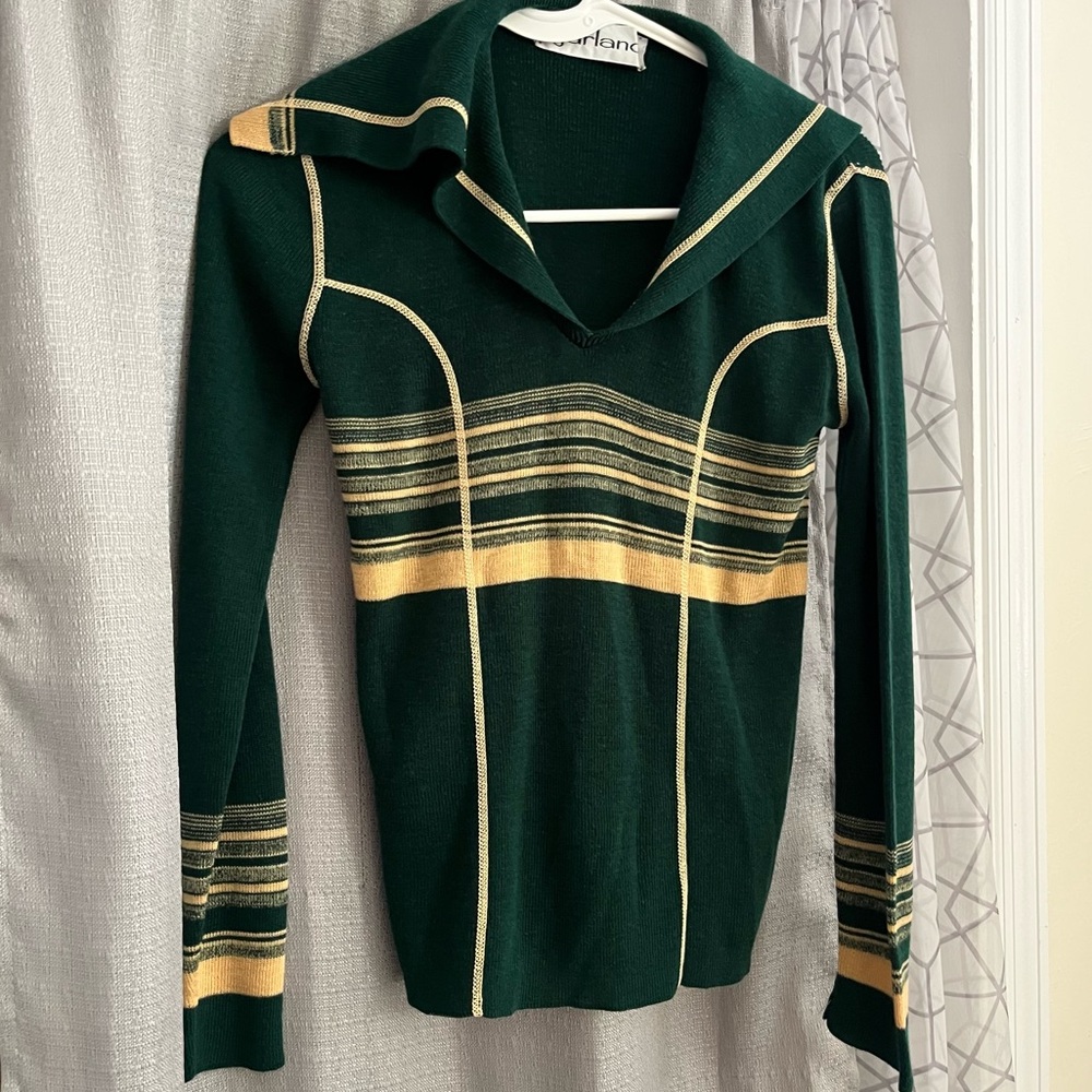 70s Women’s Sweater Emerald Green Garland S